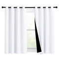 NICETOWN White 100% Blackout Curtains for Windows, Pack of 2, 46" W x 45" L, Super Heavy-Duty Black Lined Total Darkness Drapes for Bedroom, Privacy Assured Window Treatment for Patio