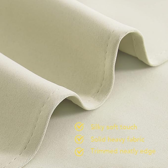NICETOWN Room Darkening Draperies Window Curtain Panels, Thermal Insulated Grommet Room Darkening Curtains for Bedroom (Beige, 2 Panels, W70 x L72 -inch)