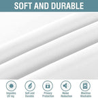 H.VERSAILTEX Pure White Curtain for Living Room Thermal Insulated Window Treatment Curtain 45 inch Length Energy Saving Solid Grommet Top Room Darkening Drape, One Panel, 52" W x 45" L