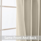 Yakamok Thermal Insulated Grommet Blackout Draperies/Drapes for Bedroom Window,Room Darkening Curtain Panels (2 Panels, W52 x L63 -Inch,Cream Beige)