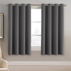 H.VERSAILTEX Blackout Grey Curtains for Bedroom Thermal Insulated Curtains 63 Inches Length Blackout Curtain Panel for Living Room, Luxury Grommet Solid in Charcoal Gray, One Panel, 52" W x 63" L