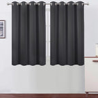 LEMOMO Dark Grey Thermal Blackout Curtains/52 x 45 Inch/Set of 2 Panels Room Darkening Curtains