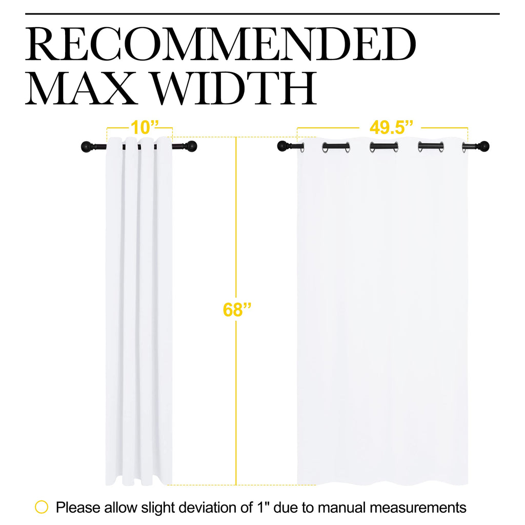 NICETOWN Draperies Curtains Panels, Blocking Out 50% Sunlight Window Treatment Curtains, Small Window Drapes for Bedroom (2 Panels, 55 by 68, White)