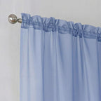 Simplebrand Denim Sheer Curtains 84 Inches Long, Light Filtering Rod Pocket Solid Color Window Sheer Curtain Panels, Elegant Curtains & Drapes for Living Room, Bedroom 2 Panels (Denim, 42" W x 84" L)