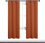 NICETOWN Blackout Curtain Panels for Girls Room, Nursery Essential Thermal Insulated Solid Grommet Top Blackout Drapes (Burnt Orange, 1 Pair, 34 x 72 inches)