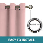 BGment Pink Room Darkening Curtains 72 Inch for Bedroom - 2 Panels