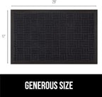 GORILLA GRIP 100% Waterproof All-Season WeatherMAX Doormat US Designed Natural Rubber, Stain and Fade Resistant, Low Profile Indoor Outdoor Door Mats, Easy Clean Patio Mat, 29x17, Black Maze