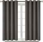 BGment Blackout Curtains for Bedroom - Grommet Thermal Insulated Room Darkening Curtains for Living Room, Set of 2 Panels (52 x 45 Inch, Grey)