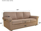 Easy-Going Stretch Oversized Sofa Slipcover 1-Piece Sofa Cover Furniture Protector Couch Soft with Elastic Bottom for Kids, Polyester Spandex Jacquard Fabric Small Checks Chocolate