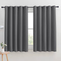NICETOWN Grey Blackout Curtain Panels for Bedroom, Thermal Insulated Grommet Top Blackout Draperies and Drapes for Basement (2 Panels, W70 x L63-inch, Grey)