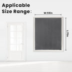 Magic Tape Stick On Curtains Window Shades Pull Down Blackout Window Cover Blackout Curtains for Bedroom No Drillng Self Adhesive Curtains No Rod Small Curtain, 59" W X 71" L, Grey, 1 Panel