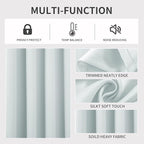 Joydeco White Curtains 108 Inches Long 1 Panel, Thermal Insulated Long Curtains& Drapes 1 Piece, Room Darkening Grommet Drapes for Living Room Bedroom Window (W70 x L108 Inch, Greyish White)