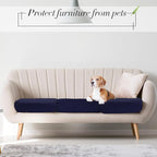 Newwiee 8Pcs Patio Cushion Covers Stretch Outdoor Cushion Cover Replacement for Patio Furniture Sofa Couch Slipcovers, Soft Flexibility Washable Furniture Protector(Waterproof Pure,Navy)