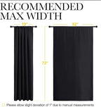 NICETOWN Black Blackout Curtain Blinds - Solid Thermal Insulated Window Treatment Blackout Drapes for Bedroom (2 Panels, 52 inches Wide by 72 inches Long)