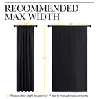 NICETOWN Black Blackout Curtain Blinds - Solid Thermal Insulated Window Treatment Blackout Drapes for Bedroom (2 Panels, 52 inches Wide by 72 inches Long)