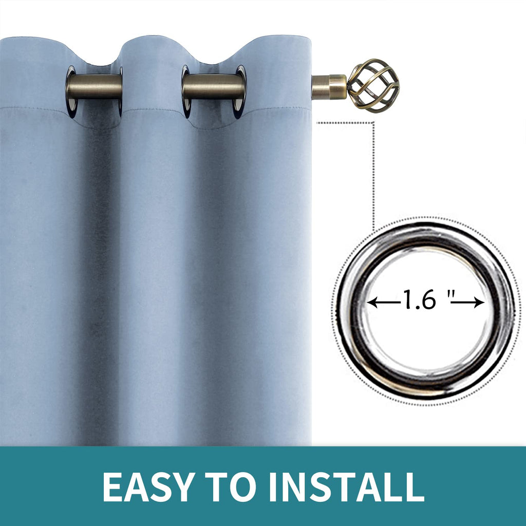 BGment Blackout Curtains for Living Room - Grommet Thermal Insulated Room Darkening Curtains for Bedroom, 2 Panels of 52 x 45 Inch, Spa Blue