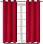 BGment Room Darkening Curtains 45 Inches Long - Grommet Thermal Insulated Drapes Window Treatment Curtains for Bedroom, 2 Panels, 38 x 45 Inch, Red