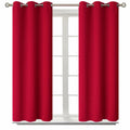 BGment Short Curtains for Small Window 45 Inch Long - Red 2 Panels