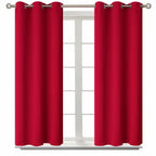 BGment Short Curtains for Small Window 45 Inch Long - Red 2 Panels