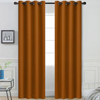 Yakamok Burnt Orange Curtains 84 Inches Length Blackout Curtain for Bedroom-Hallowmas Decor Orange Room Darkening Thermal Insulated Grommet Drapes for Living Room, 52W x 84L, 2 Panels