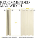 NICETOWN Beige Room Darkening Curtains 78" Long for Boho Farmhouse Home Decoration, Window Treatment Total Privacy Drape Panels for Bedroom Living Room Guest Room (55" Wide, Set of 2)