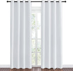 NICETOWN Room Darkening Curtains for Living Room - Easy Care Solid Thermal Insulated Grommet Room Darkening Curtains/Panels/Drapes for Bedroom (2 Panels, 55 by 86, Greyish White)