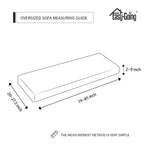 Easy-Going Stretch 1 Piece Oversized Couch Cushion Cover for Sofa
