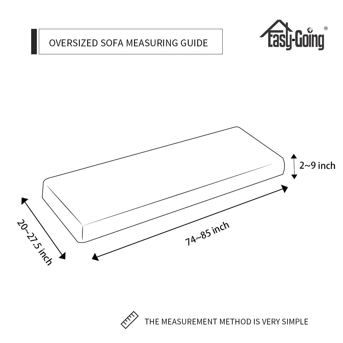 Easy-Going Stretch 1 Piece Oversized Couch Cushion Cover for Sofa