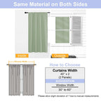 Simplebrand Ava Light Green Blackout Curtains for Bedroom 63 Inch Length 2 Panels Set, Solid Thermal Insulated Energy Saving Rod Pocket Window Treatment Curtains Blackout Drapes, W40 x L63 Inch
