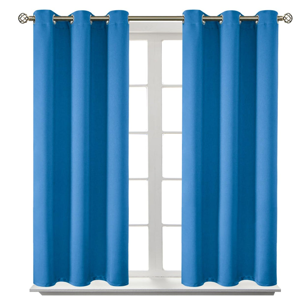 BGment Short Curtains for Small Window 45 Inch Long - Classic Blue 2 Panels