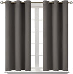 BGment Blackout Curtains for Bedroom - Grommet Thermal Insulated Room Darkening Curtains for Living Room, Set of 2 Panels (38 x 54 Inch, Grey)