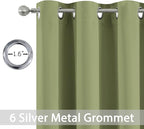 Yakamok Room Darkening Thermal Insulated with Grommet Window Curtain for Bedroom, 38Wx84L inch, Light Reducing Drapes for Living Room,Sage Green, 2 Panels