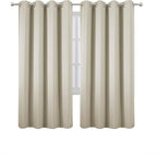 LEMOMO Blackout Curtains 66 x 72 Inch Long Light Beige Curtains Set of 2 Panels Room Darkening Curtains for Bedroom and Living Room