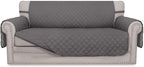 Easy-Going Sofa Slipcover Reversible Loveseat Sofa Cover Couch Cover for 2 Cushion Couch Furniture Protector with Elastic Straps for Pets Kids Dog Cat (Oversized Loveseat, Gray/Gray)