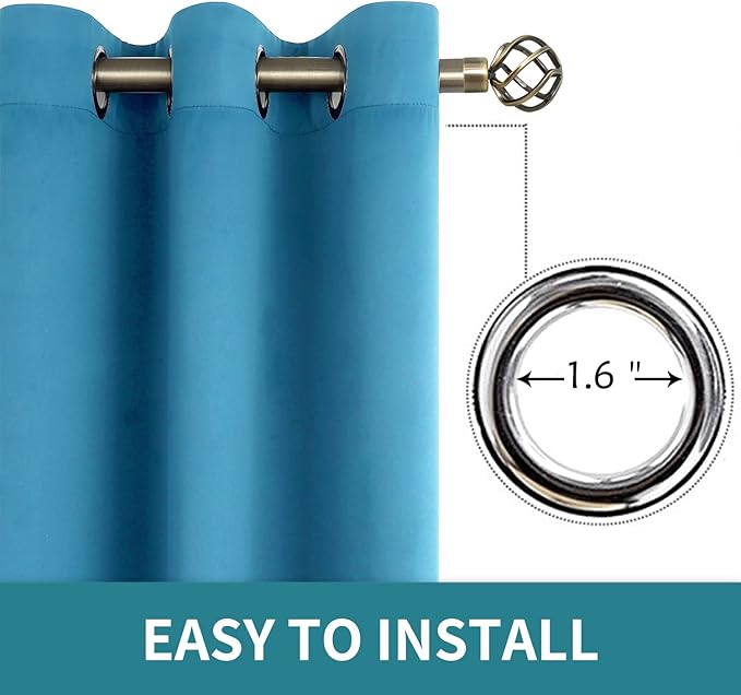 BGment Blackout Curtains - Grommet Thermal Insulated Room Darkening Bedroom and Living Room Curtains, Set of 2 Panels (42 x 84 Inch, Steel Blue)