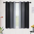 SimpleHome Ombre Black to Grey White Curtains for Living Room 42Wx45L