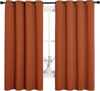 NICETOWN Blackout Curtain Panels for Girls Room, Nursery Essential Thermal Insulated Solid Grommet Top Blackout Drapes (Burnt Orange, 1 Pair, 55 x 68 inches)