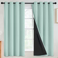 SimpleHome Aqua 100% Blackout Curtains Room Darkening Living Room 63 Inch