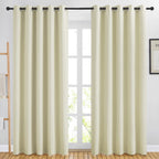 NICETOWN Blackout Curtains & Drapes 84 inch Long - Grommet Window Treatment Thermal Insulated Solid Grommet Blackout Curtains for Bedroom/Living Room (Beige, Set of 2, W66 x L84)