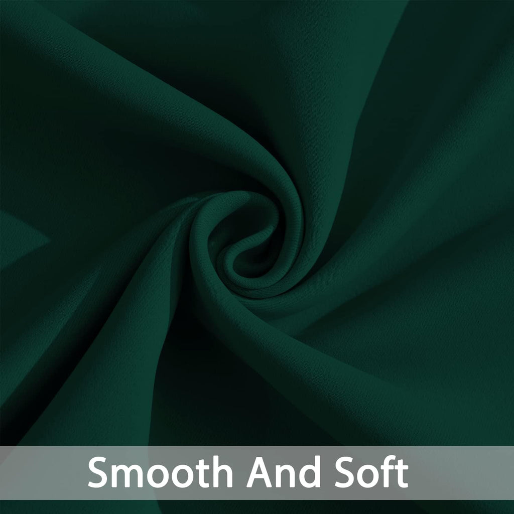 Yakamok Dark Green Room Darkening Curtains 84 inch Sliding Door Drapes