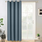 Yakamok Wide Thermal Blackout Patio Door Curtain Panel, Stone Blue Grommet Sliding Door Insulated Curtains, Extra Wide Curtains for Sliding Glass Door, Stone Blue, W52 x L84, 1 Panel