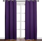 NICETOWN Triple Weave Home Decoration Thermal Insulated Solid Ring Top Blackout Curtains/Drapes for Bedroom(Set of 2, 42 x 84 Inch, Royal Purple)