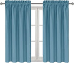 DWCN Blackout Curtains for Living Room Thermal Insulated, Energy Saving & Noise Reducing Bedroom Curtains, Stone Blue, W 42x L 54 Inch, Set of 2 Rod Pocket Curtain Panels