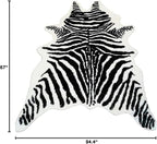 Zebra Print Rug Faux Animal Cowhide Skin Area Rug Leather Carpet Mat Large Size for Home Office Livingroom 7.9'x5.6'