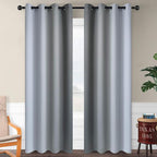 SimpleHome Ombre Room Darkening Curtains for Living Room, Light Blocking Gradient Grey to Greyish White Thermal Insulated Grommet Window Curtains/Drapes for Bedroom, 2 Panels, 52x84 inches Length