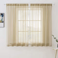 MIULEE 2 Panels Sheer Curtains for Living Room 54 X 54 Inches Beige