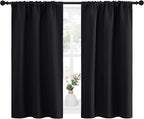 NICETOWN Black Out Curtain Panels for Kitchen - Energy Smart Decoration Thermal Insulating Blackout Drapes/Draperies for Small Window (2 Panels, 34 inches Wide by 45 inches Long)