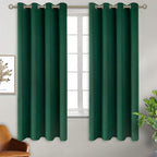 BGment Green Blackout Curtains 63 Inch Length 2 Panels Set, Grommet Thermal Insulated Room Darkening Curtains for Bedroom, Each 46 x 63 Inch