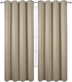 LEMOMO Blackout Curtains 52 x 120 Inch Long Beige Curtains Set of 2 Panels Room Darkening Curtains for Bedroom and Living Room