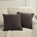 Fancy Homi 4 Packs Decorative Throw Pillow Covers for Living Room Couch Bed, Modern Farmhouse Boho Home Décor Accent Cushion Case, 20" x 20", Dark Brown